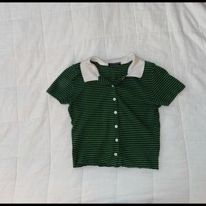 green crop top button up